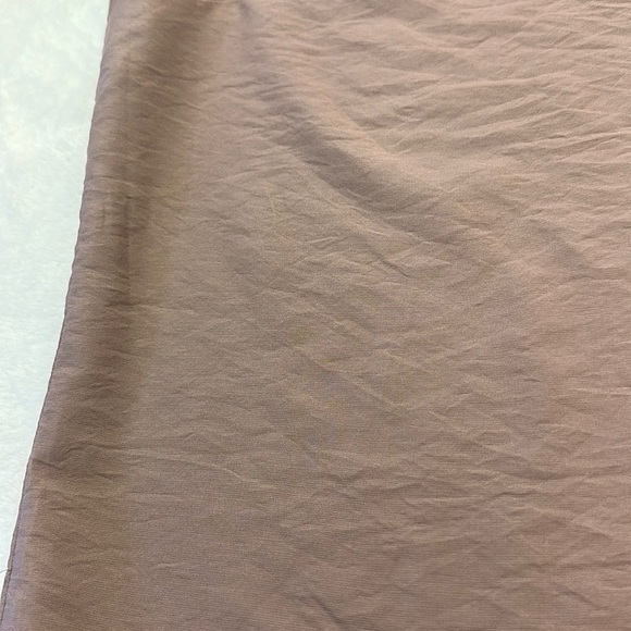 A New Day Light Mauve Plum Rayon/Nylon Crinkle Flutter Sleeve Keyhole Back Top L - Picture 11 of 11